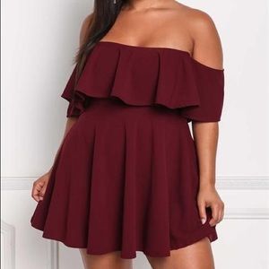 Plus size off the shoulder ruffled flowy dress